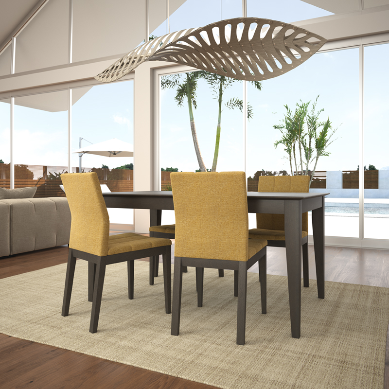 Table de salle à manger extensible avec pied central bicolore et plateau  aspect chêne apodis 399 - Conforama